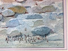 Antique Watercolor Oversized Seascape by Hardwick, circa 1910