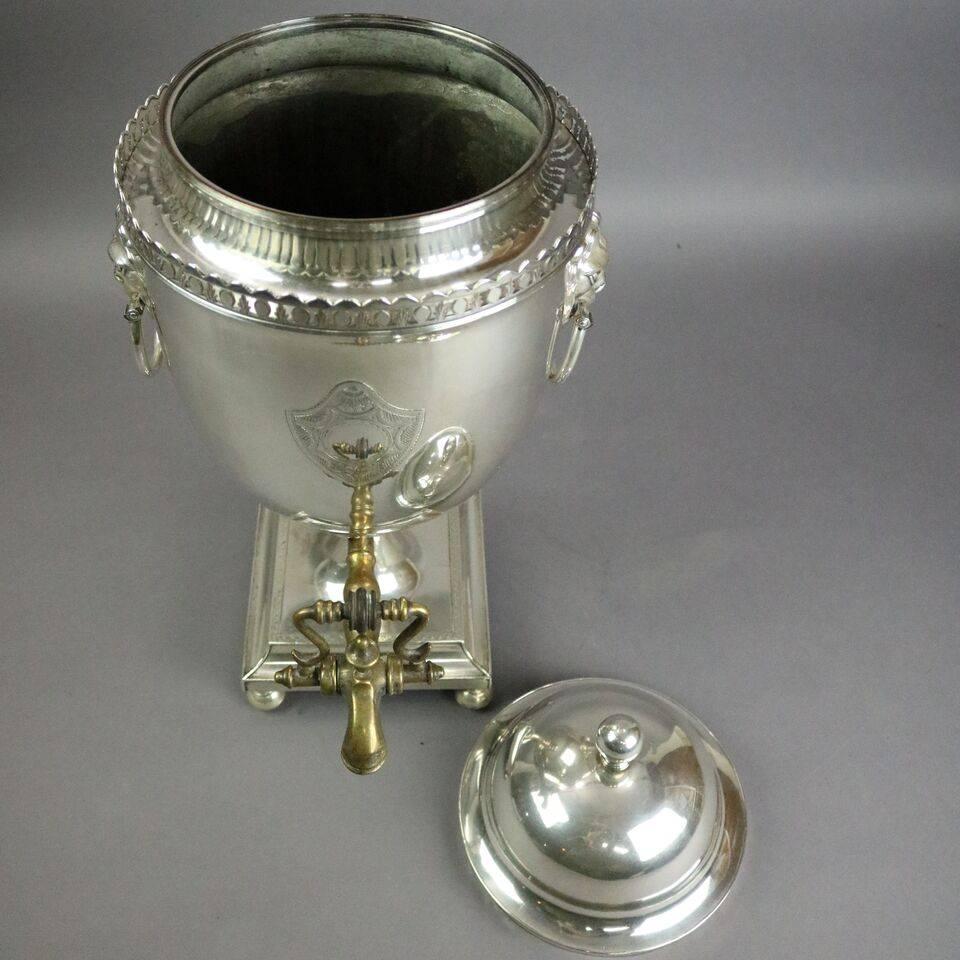 Antique English Regency Silver Plate Sheffield Lidded Samover Early 19th Century 3