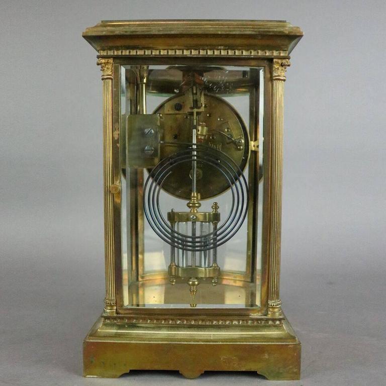 Antique French Samuel Marti Et Cie Crystal Regulator Mantel Clock, dtd ...