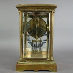 Ancienne horloge de cheminée française régulateur en cristal Samuel Marti Et Cie, dtd 1889