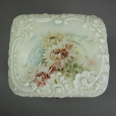 Antique Oversized Baroque C.F. Monroe Wavecrest Glass and Bronze Dresser Box