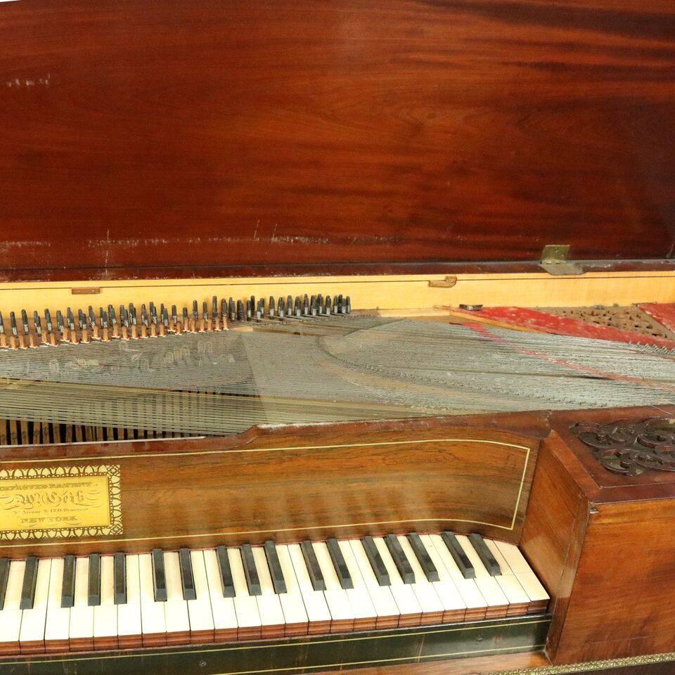 American Antique Mahogany Piano Forte by John Geib & Sons Attributed to Duncan Phyfe