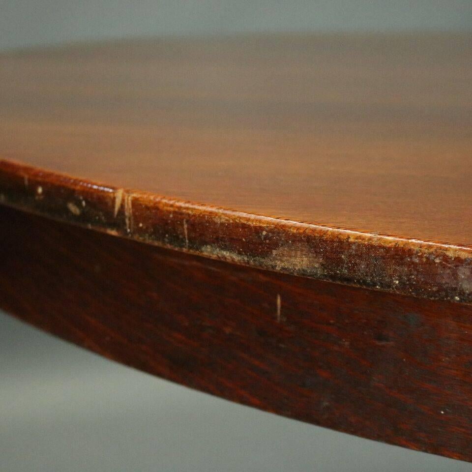 Arts and Crafts Antique Stickley Bros. Arts & Crafts Mission Oak Dining Table with Four Leaves