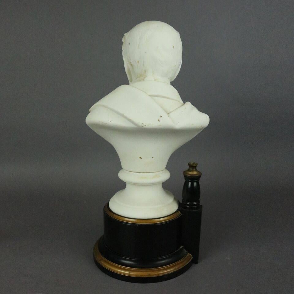 Antique English Parian Bust of Wellesley, Duke of Wellington after J. Pitts In Good Condition In Big Flats, NY