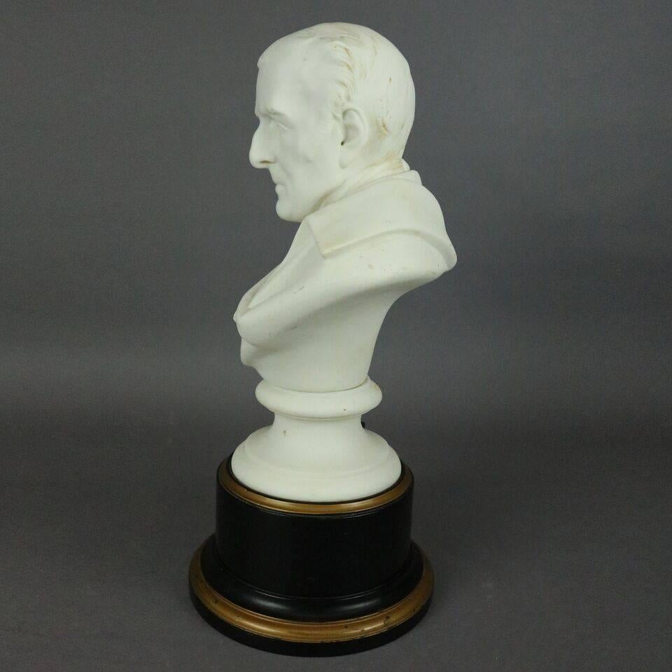19th Century Antique English Parian Bust of Wellesley, Duke of Wellington after J. Pitts