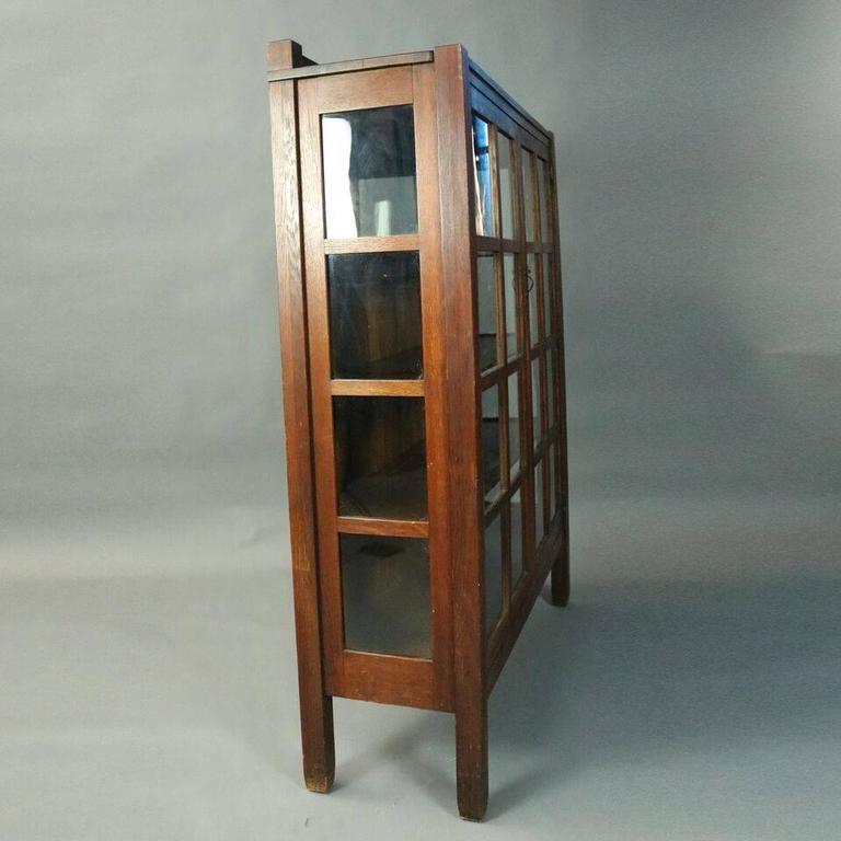 Antique Stickley Brothers Arts And Crafts Mission Oak China Cabinet Antique Stickley Brothers Arts Crafts Mission Oak China Cabinet Circa 1910 For 2