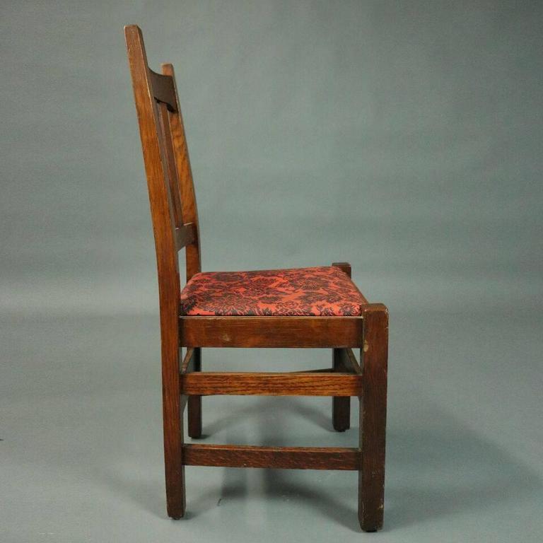 Antique Set of Six Stickley Brothers Arts and Crafts Mission Oak Dining Chairs at 1stDibs