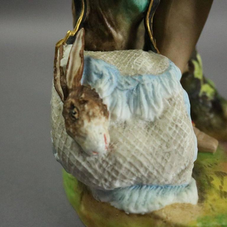 Antique Pair of English Bisque Chelsea Figurines, Lady and Gentleman