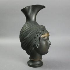 Figural Patinated and Gilt Bronze Egyptian Revival Ewer of Maiden, circa 1870