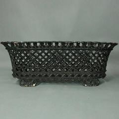 Pair of Cast Zinc Open Weave Planters by J.W. Fiske, New York, Late 19th Century