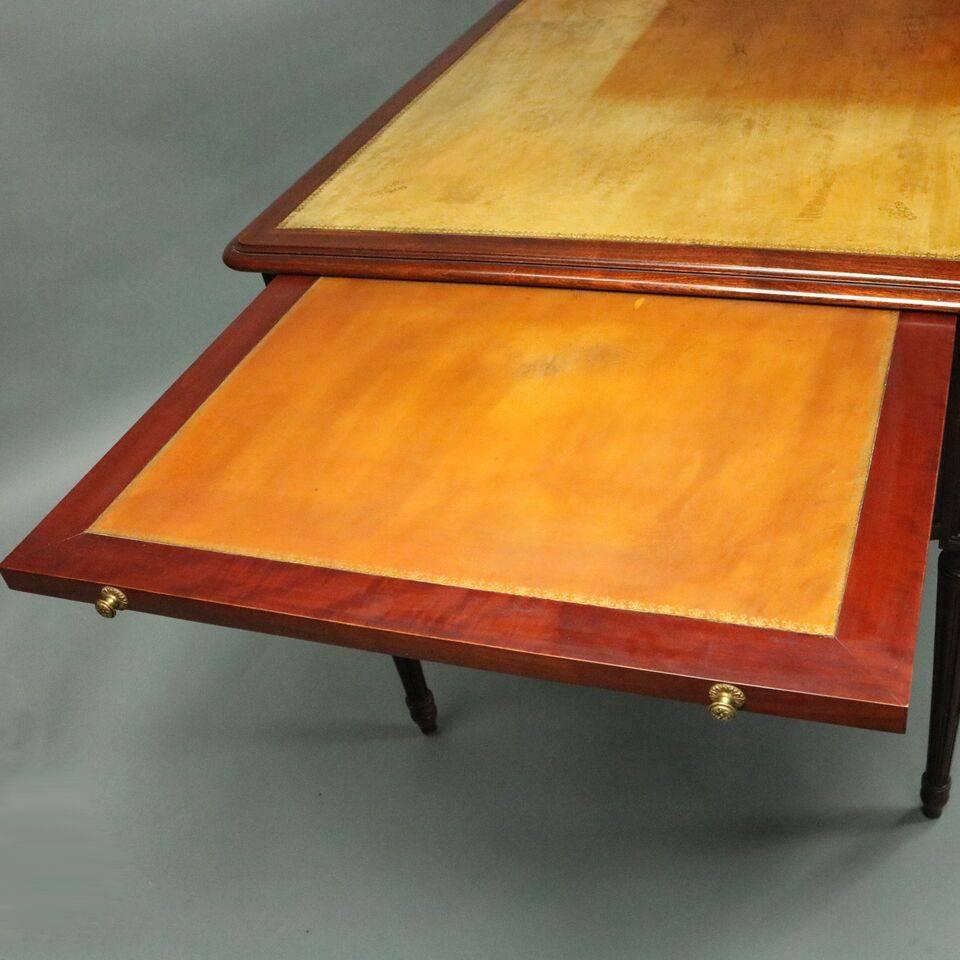 Antique English Sheraton Mahogany and Bronze Writing Desk, 19th Century In Good Condition In Big Flats, NY