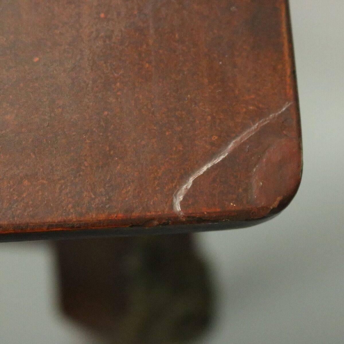 Antique French Style Slate Top Mahogany & Bronze Chess/Checkers Game Table, 1900 2