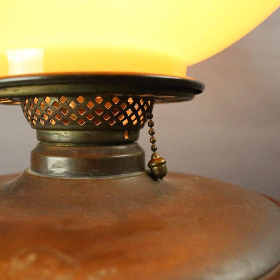 Aesthetic Movement Bronzed Footed Table Lamp, Fruit or Foliate Motif, circa 1870 1