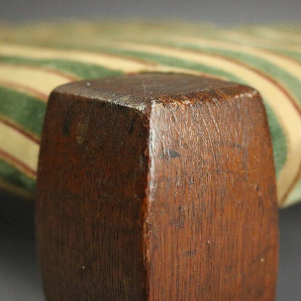 Antique Arts & Crafts Gustav Stickley Oak Upholstered Gout Stool, circa 1905 2