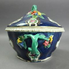 Antique English Chelsea School Hand-Painted Porcelain Covered Tureen, circa 1830