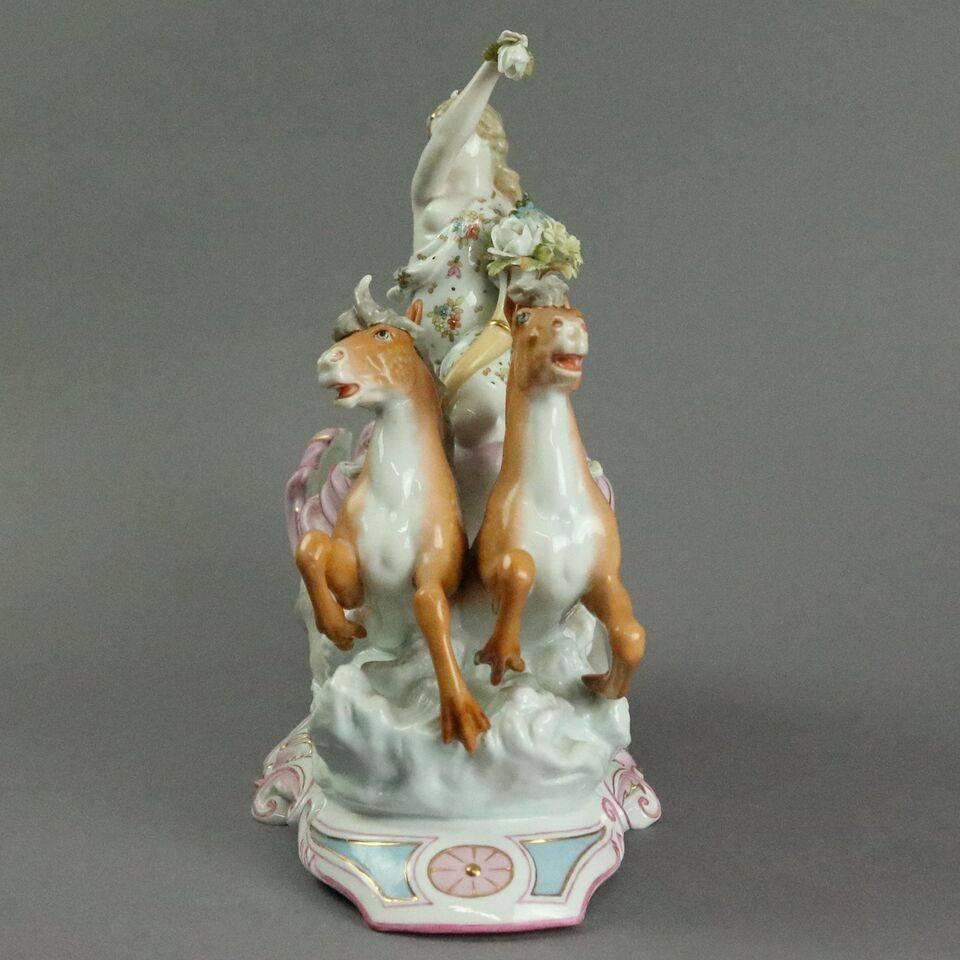 Hand-Painted Antique German Meissen School Sea Nymph Figural Group, circa 1880