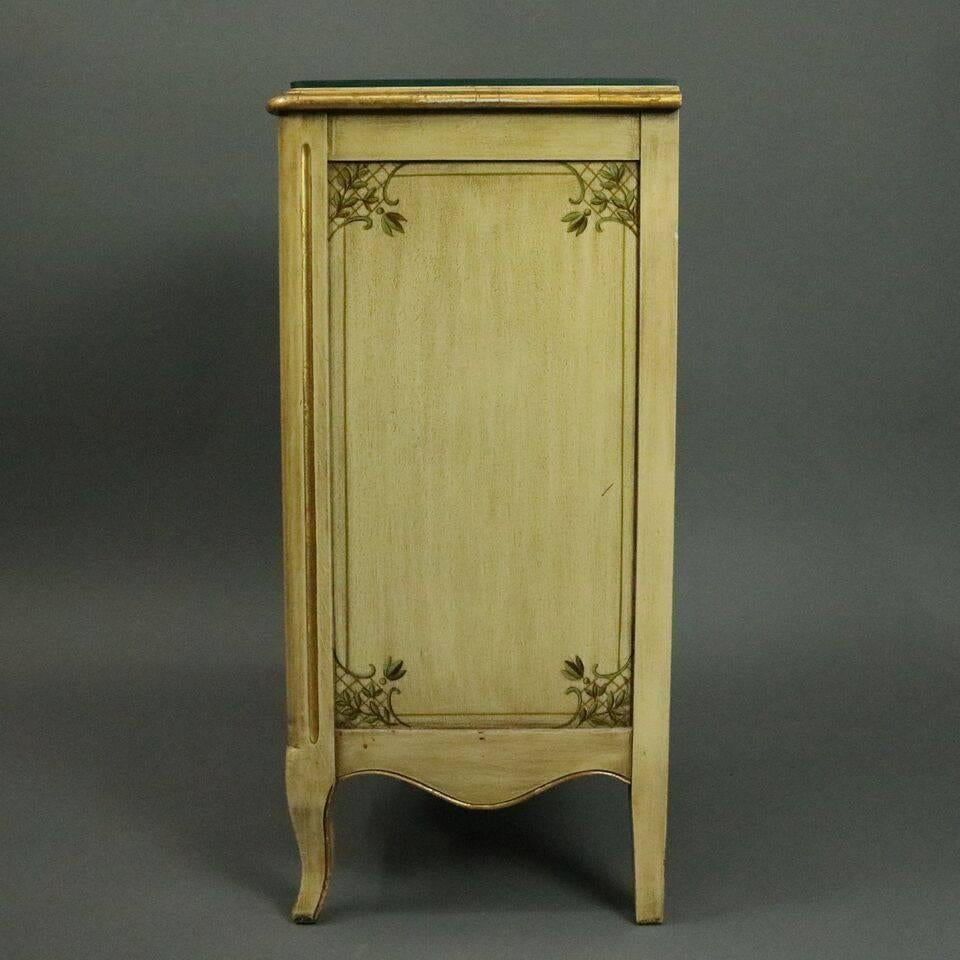 20th Century Vintage Pair of French Provincial Style Hand-Painted Four-Drawer Side Stands