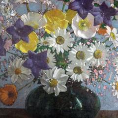 Oil on Canvas Floral Still Life by Carl Lawless, Gold Frame Signed, circa 1929