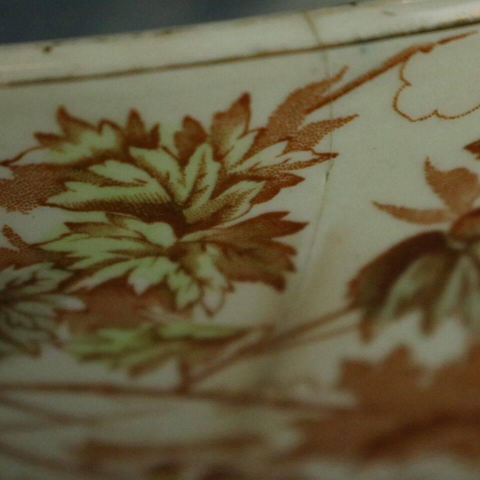 Antique English Maddocks Porcelain Transferware Punch Bowl, Cherubim, circa 1890 2