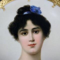 Königlich Wiener handgemalter Porträtteller "Sommer" Signiert Wagner:: um 1910