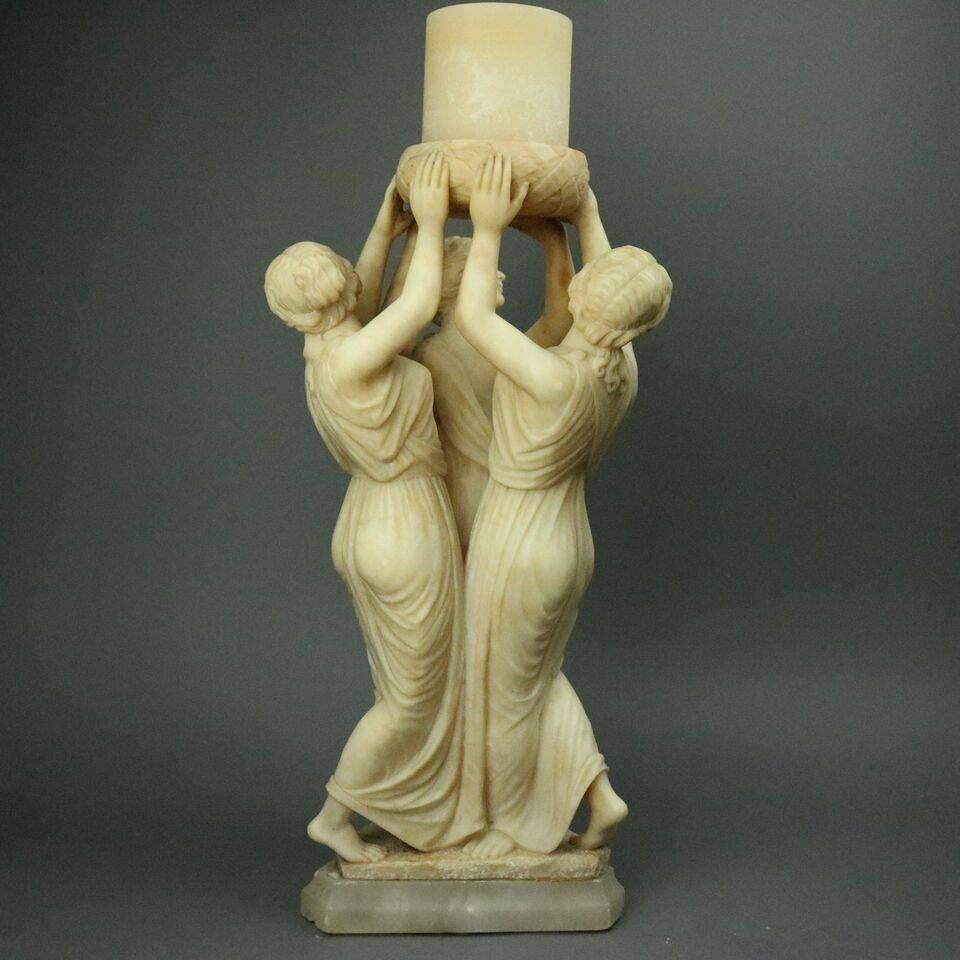 19th Century Antique Italian Neoclassical Carved Figural Sculpture of the Three Graces