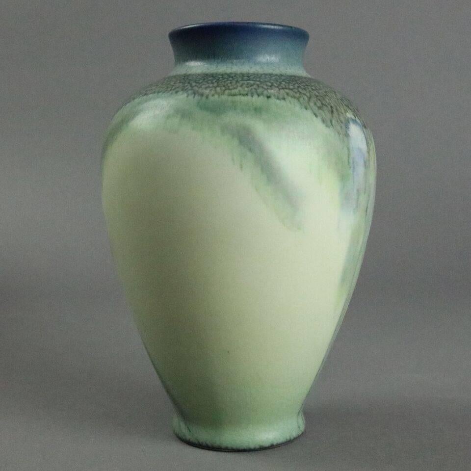 20th Century Rookwood Velum Vase, Impressionistic Iris, Signed Shirayamadani, circa 1935