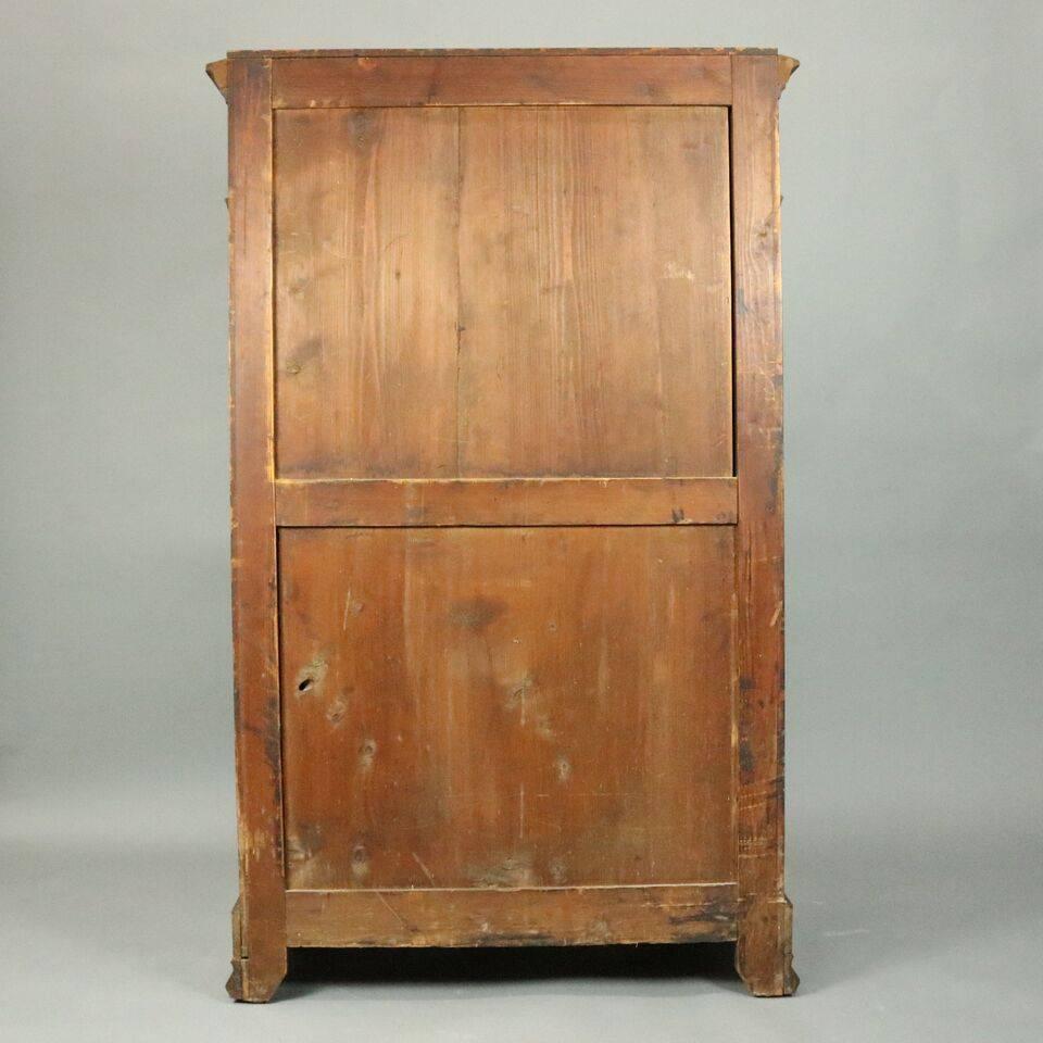 Antique Classical Biedermeier Burled Walnut Empire Abattant, circa 1840 1