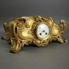Antique Barbedienne French Gilt Bronze Mantle Clock, circa 1870