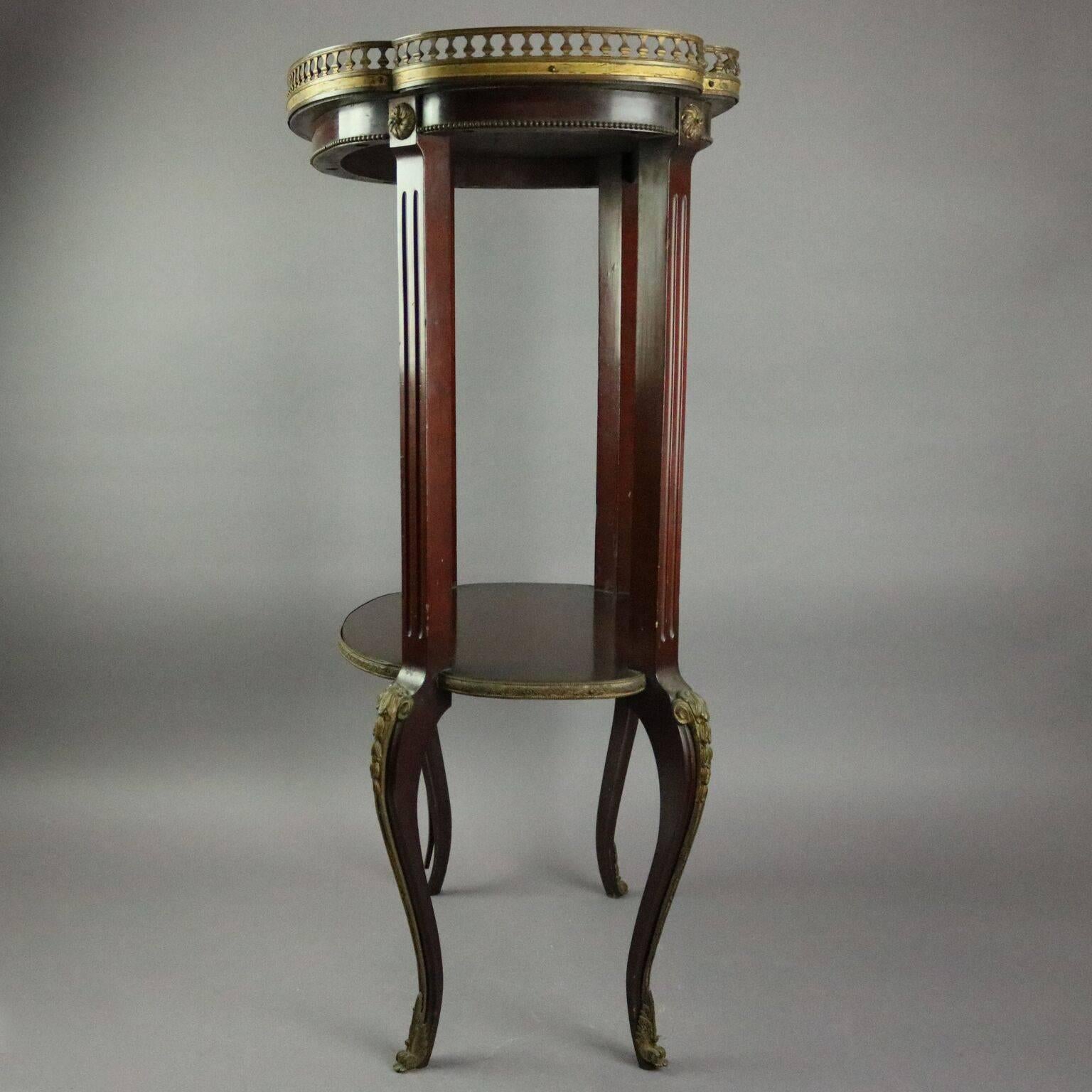 Antique French Louis XIV Style Mahogany and Ormolu Sculpture Stand, circa 1900 In Good Condition In Big Flats, NY