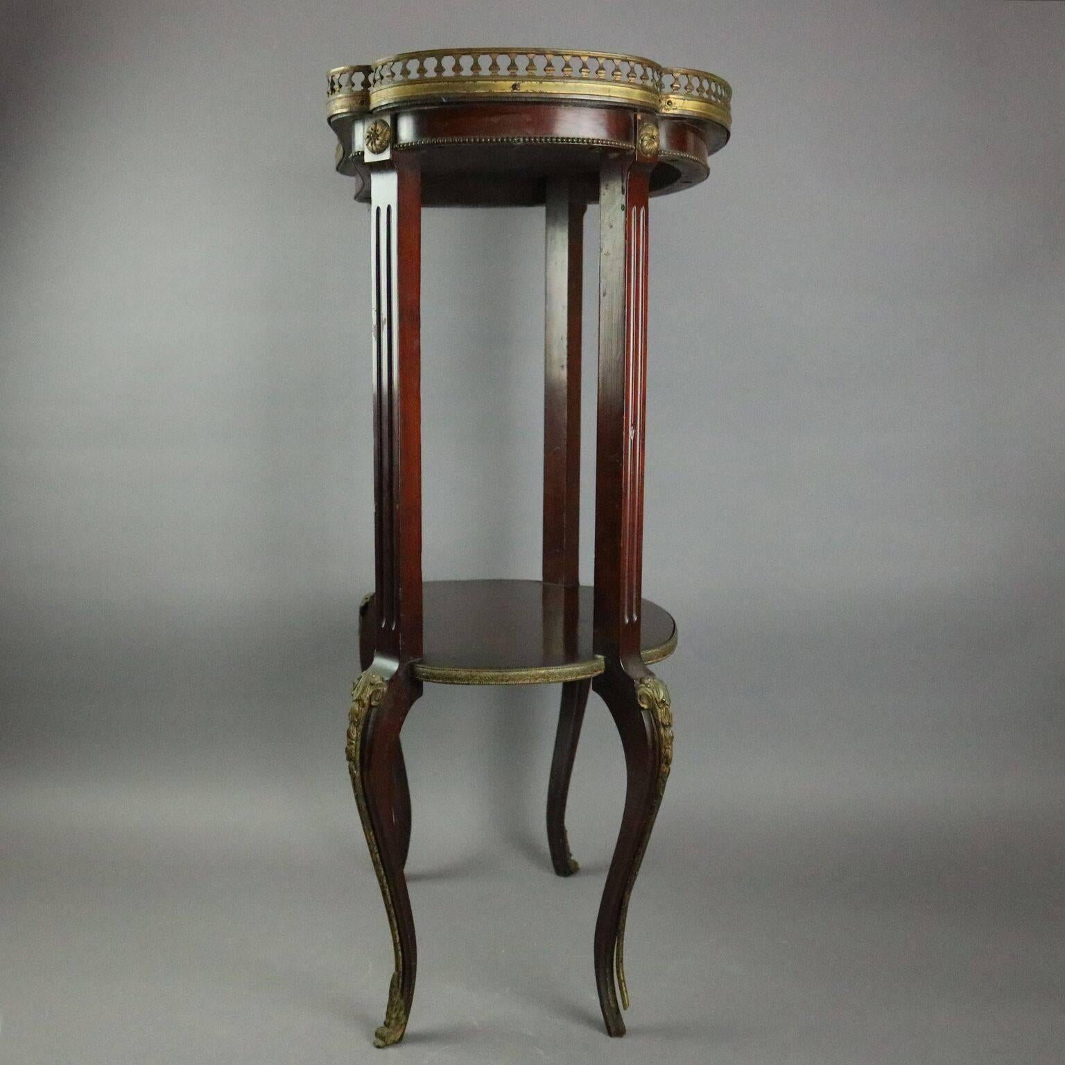 Bronze Antique French Louis XIV Style Mahogany and Ormolu Sculpture Stand, circa 1900