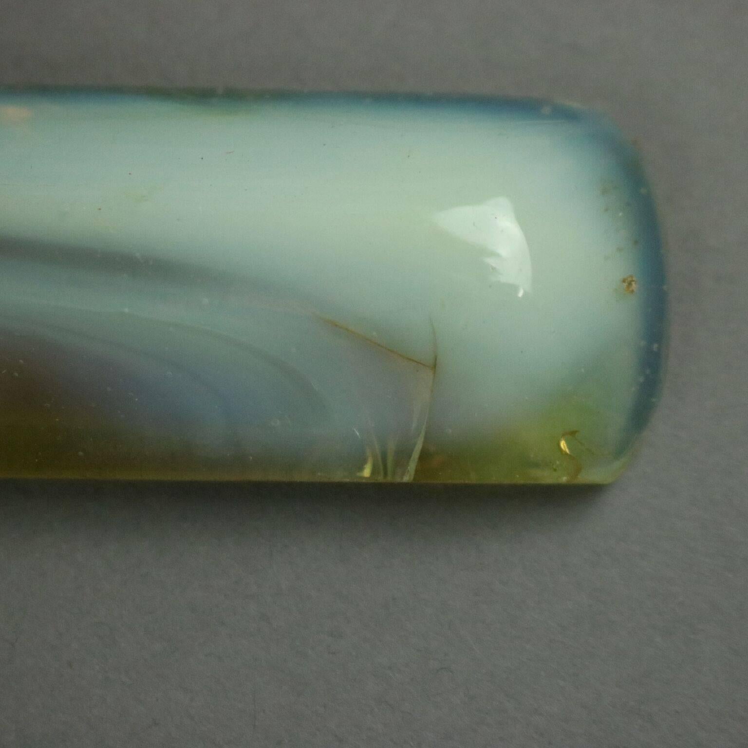 20th Century Tiffany, 15 Opaque Swirl Glass Prisms & Favrile Turtle Back Tile In Good Condition In Big Flats, NY