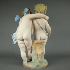 Oversized English Chelsea School Bisque Figural Cupid Grouping, circa 1890