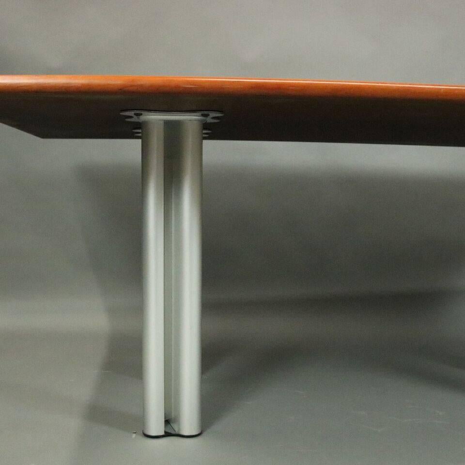 Mid-Century Modern Knoll Teak Wood and Aluminum Dining Table, circa 1950 In Good Condition In Big Flats, NY