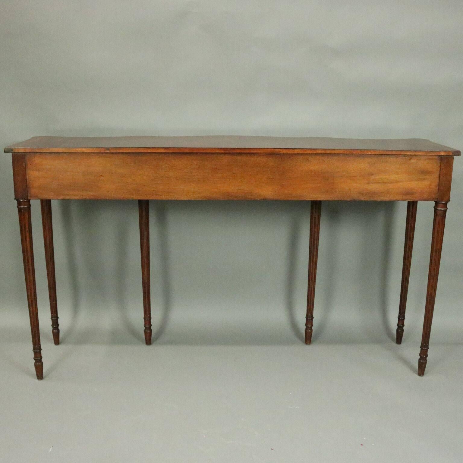 20th Century Vintage Inlaid Mahogany Serpentine Sideboard Server Drexel, circa 1950