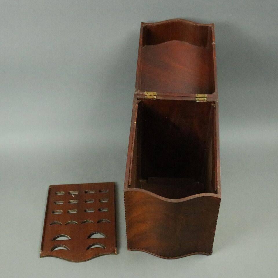 Antique Flame Mahogany Federal Banded, Ebonized and Inlaid Knife Box, circa 1830 2