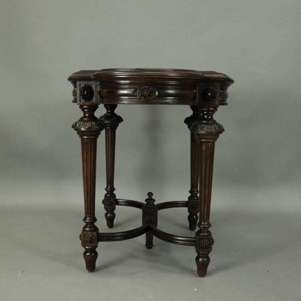 Antique French, Louis XVI Style Walnut Single Drawer Library Table, circa 1880 In Good Condition In Big Flats, NY