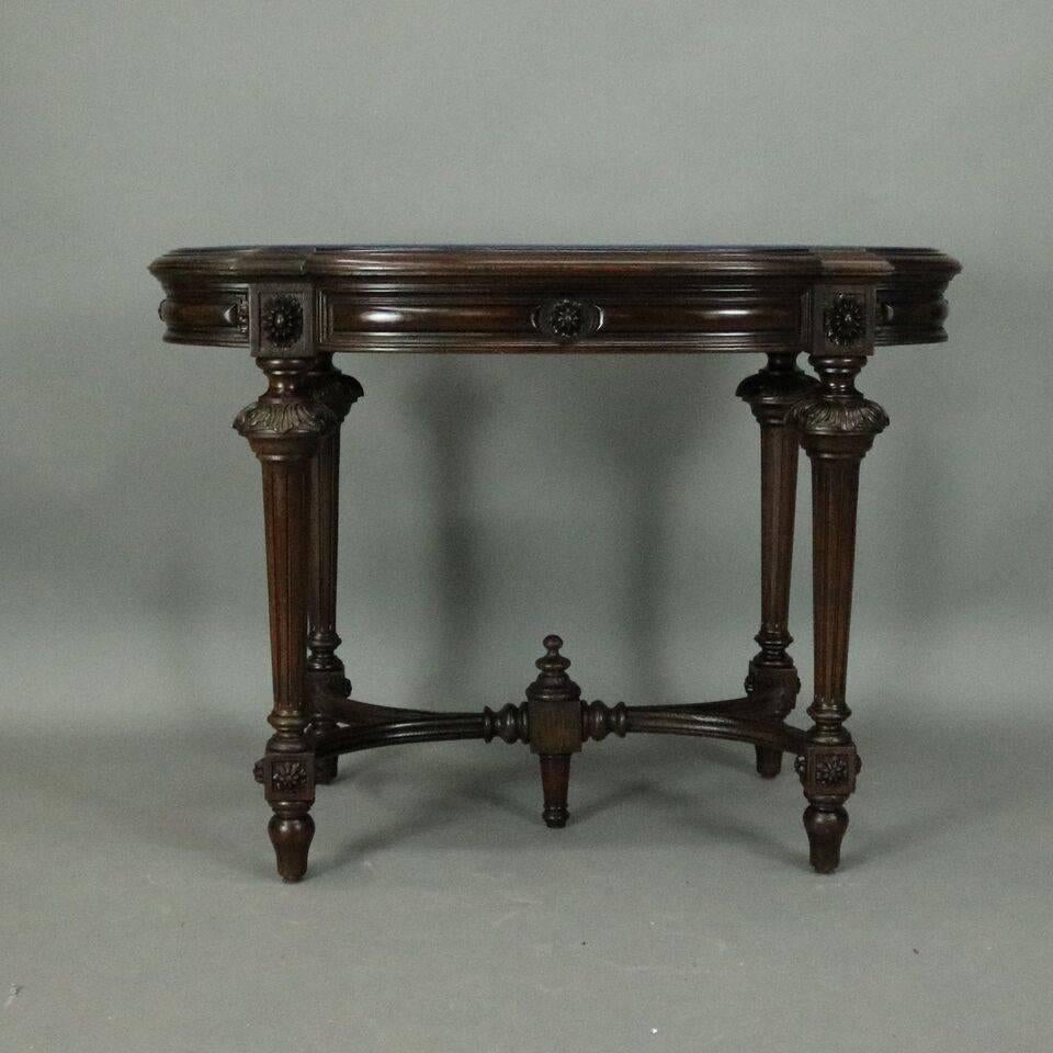 19th Century Antique French, Louis XVI Style Walnut Single Drawer Library Table, circa 1880