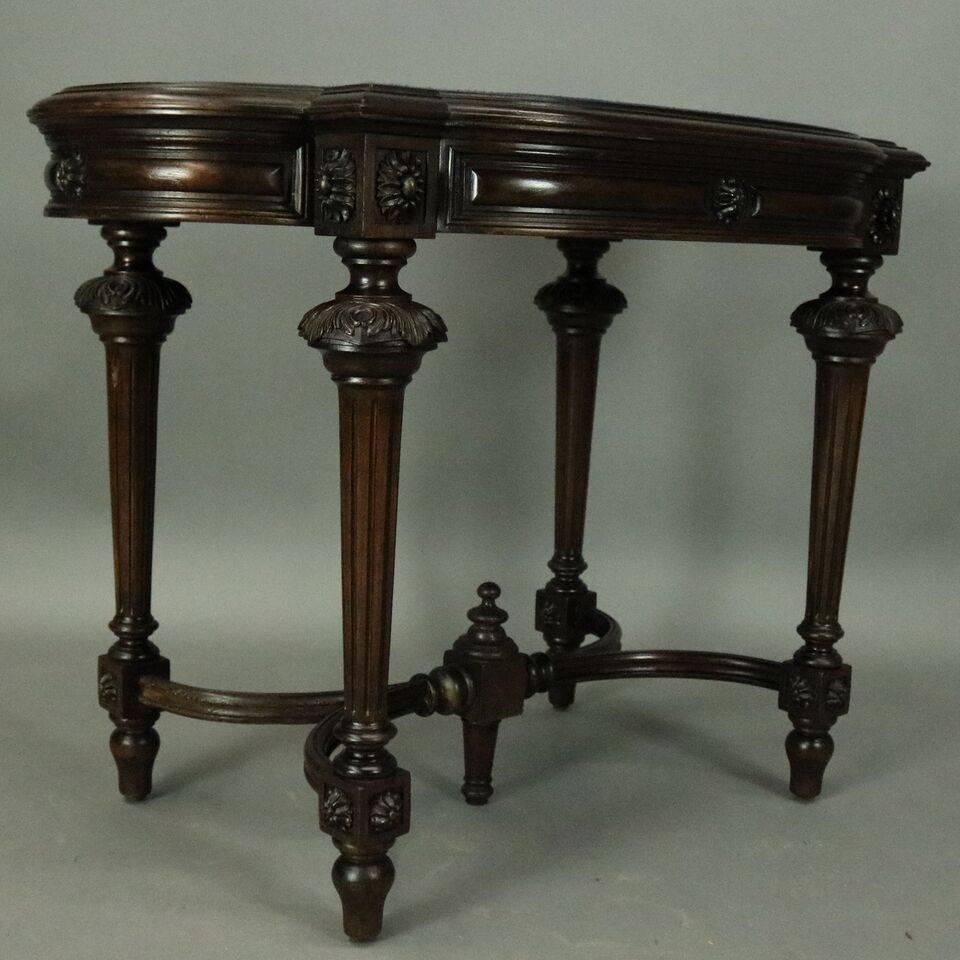 Antique French, Louis XVI Style Walnut Single Drawer Library Table, circa 1880 1