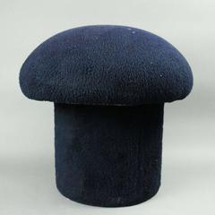 Mid-Century Modern Upholstered Mushroom Sculptural Footstool, Navy, circa 1960