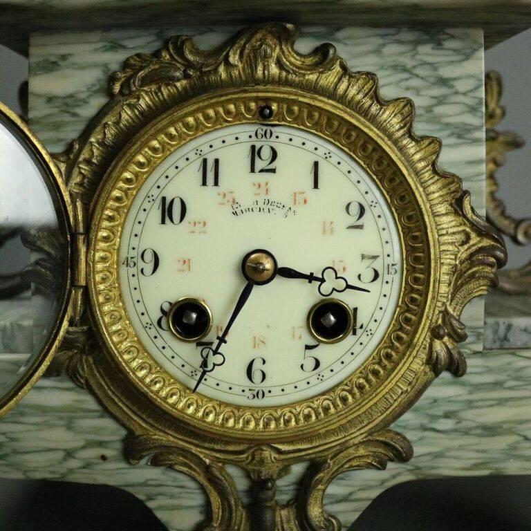 Antique French Louis XIV Style Ormolu and Marble Clock, circa 1880 1