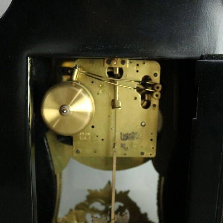 20th Century Vintage French Louis XIV Style Franz Hermle Boulle & Tortoise Mantel Clock
