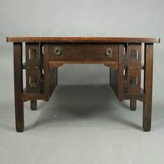 Arts & Crafts Stickley Bros. School Mission Oak Library Table, circa 1920