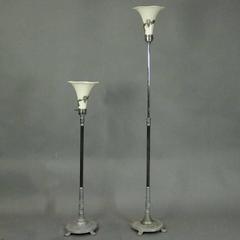 Pair of Antique French Art Nouveau Torchiere Floor Lamps, circa 1920