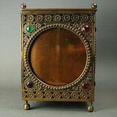 Antique Aesthetic Movement Brass & Jeweled Bradley Hubbard School Basket