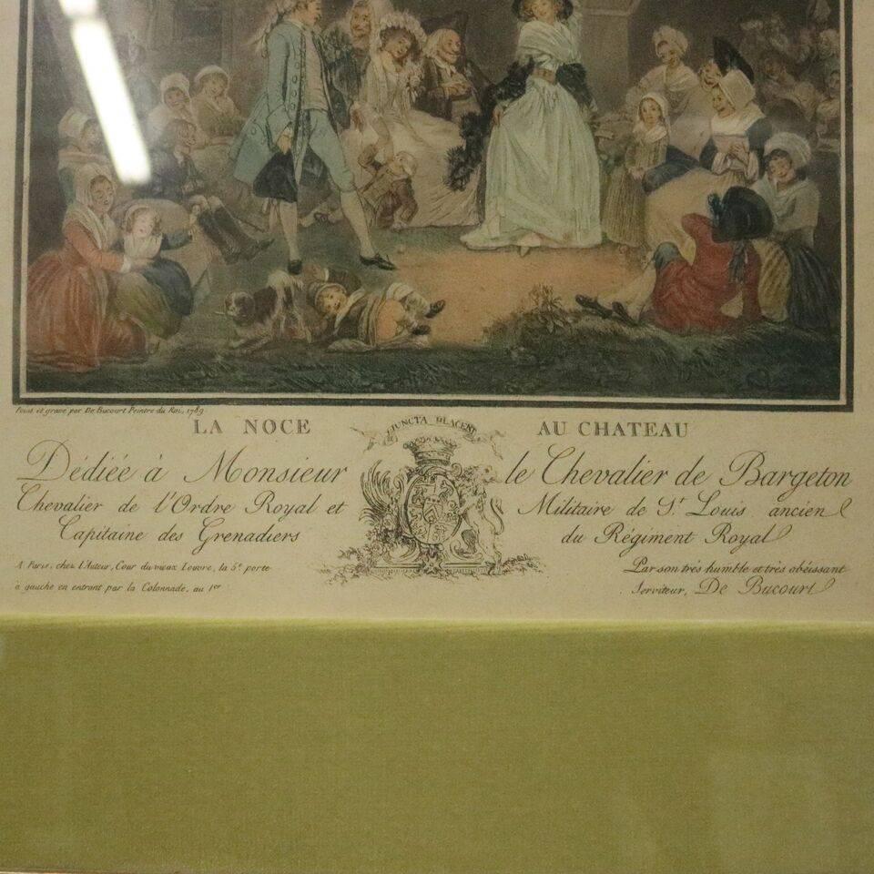 Antique French Hand Tinted Print 