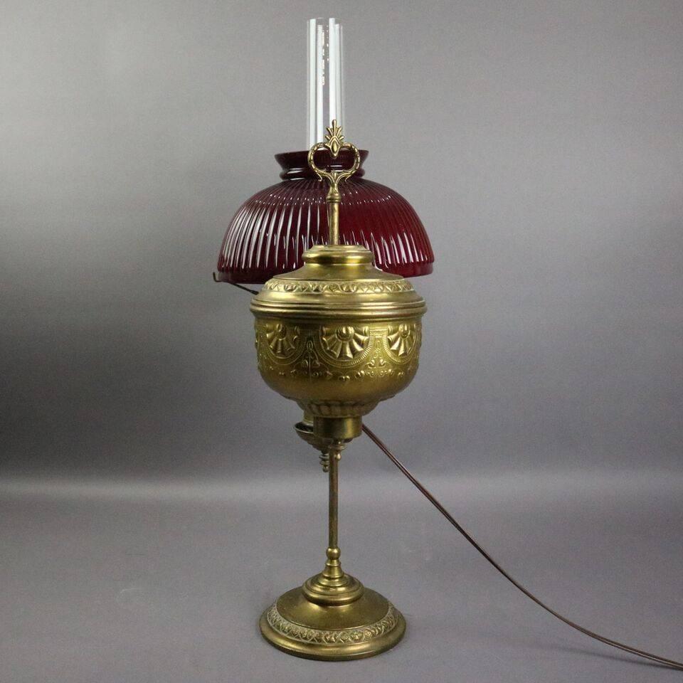 antique brass student lamp