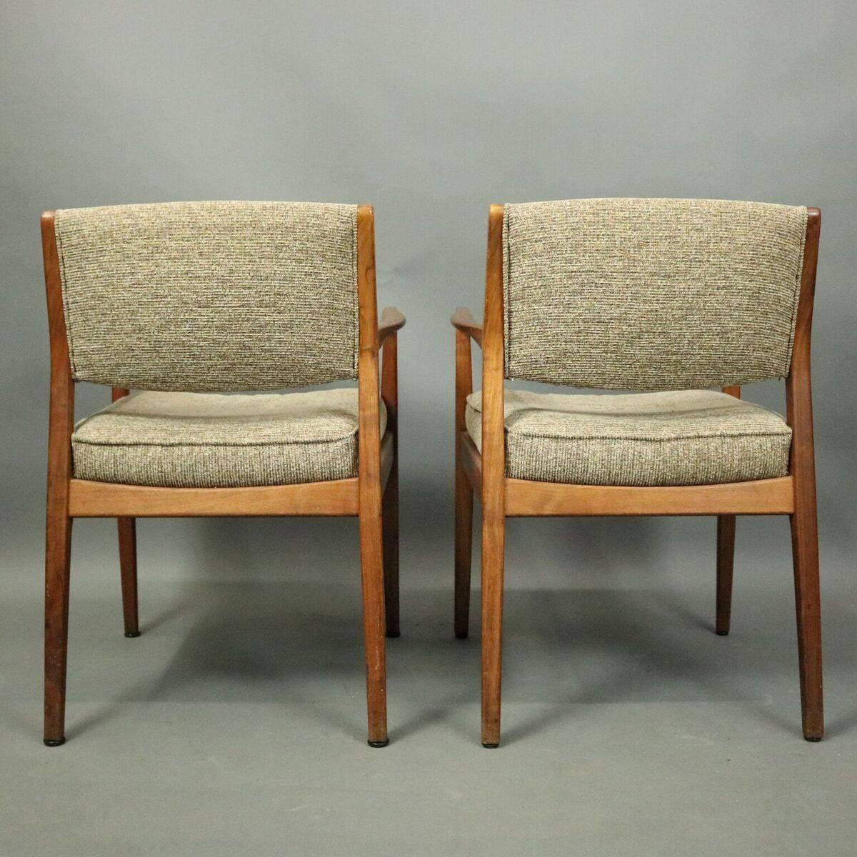 Mid-Century Modern Pr Mid-Century Danish Modern Upholstered Teak Armchairs Roffman Associates c1960