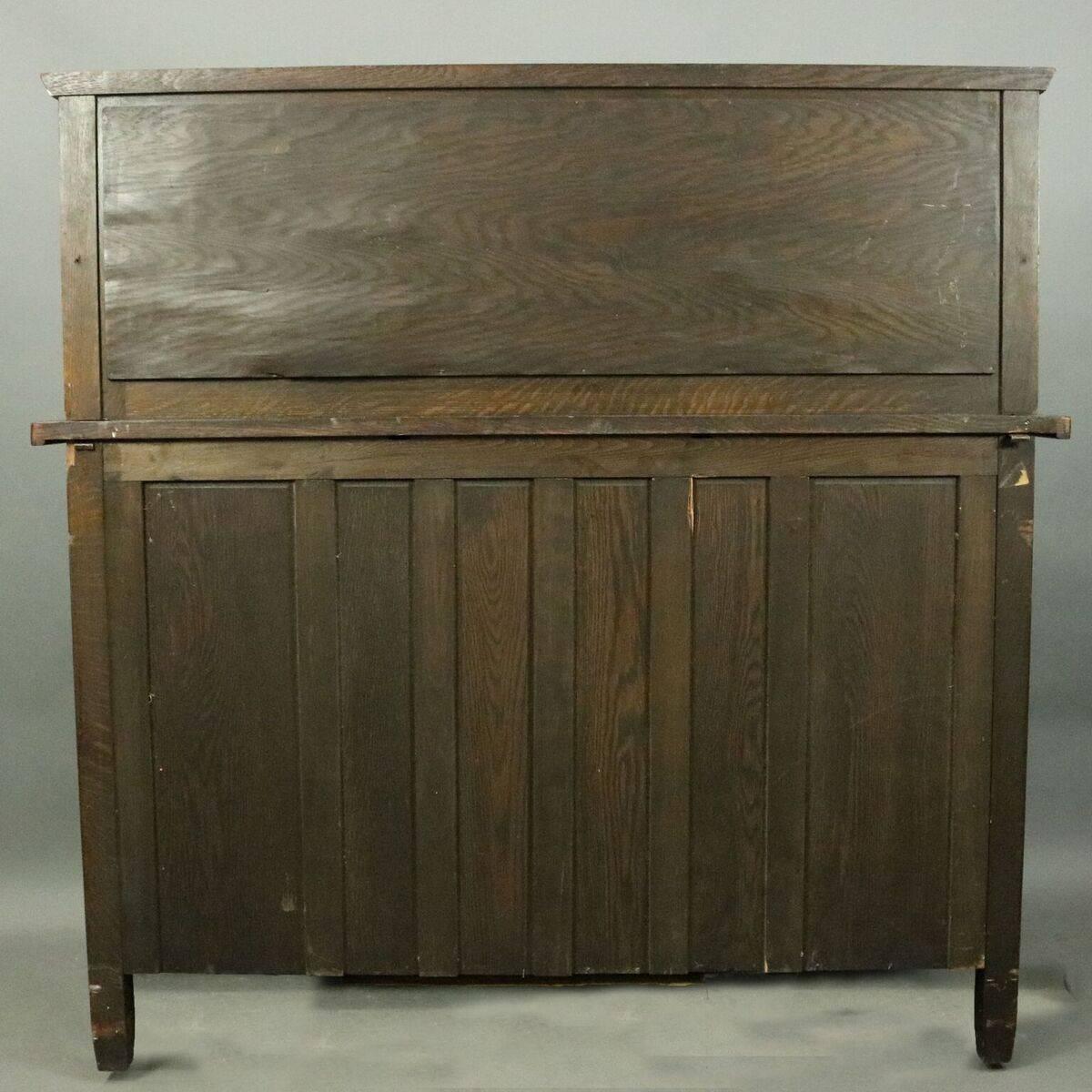 American Antique Arts and Crafts Mission Oak Stickley Bros, Mirror-Back Sideboard