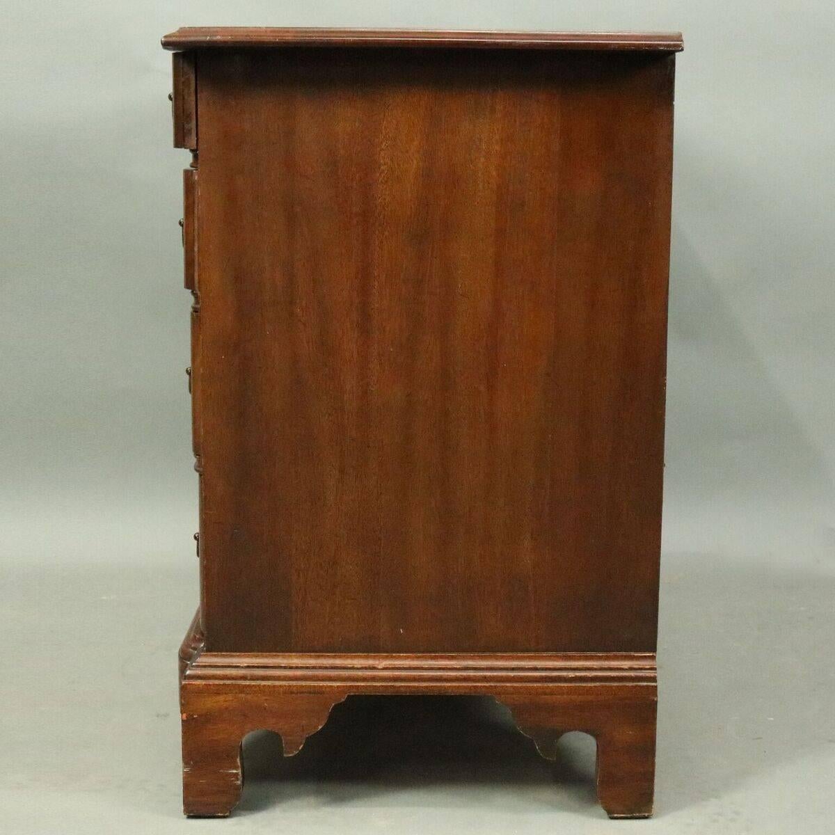 American Chippendale Style Mahogany and Bronze Block Front Butler's Chest, circa 1940