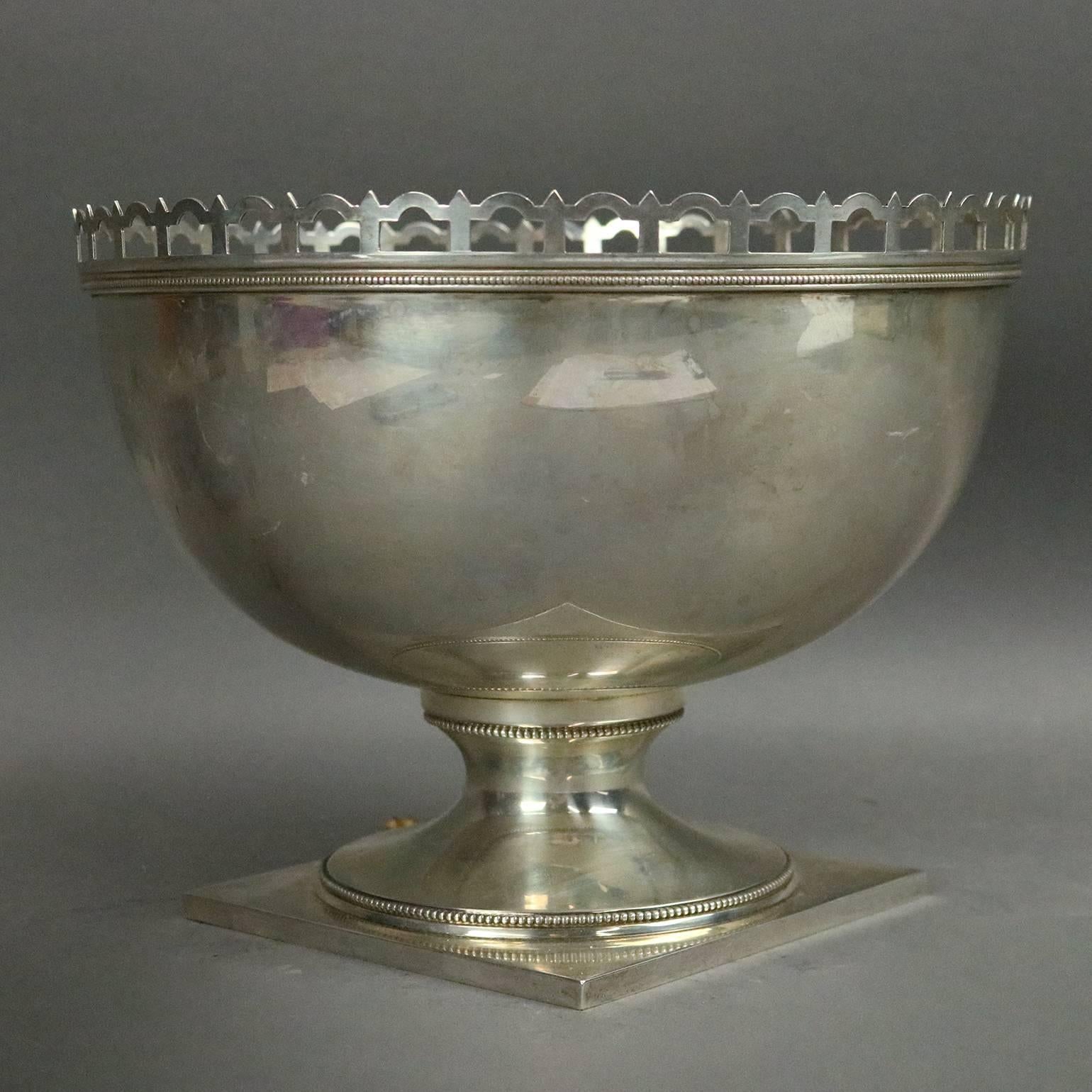 Antique J.E. Caldwell & Co. Sterling Silver Footed Console Bowl, 19th Century In Good Condition In Big Flats, NY